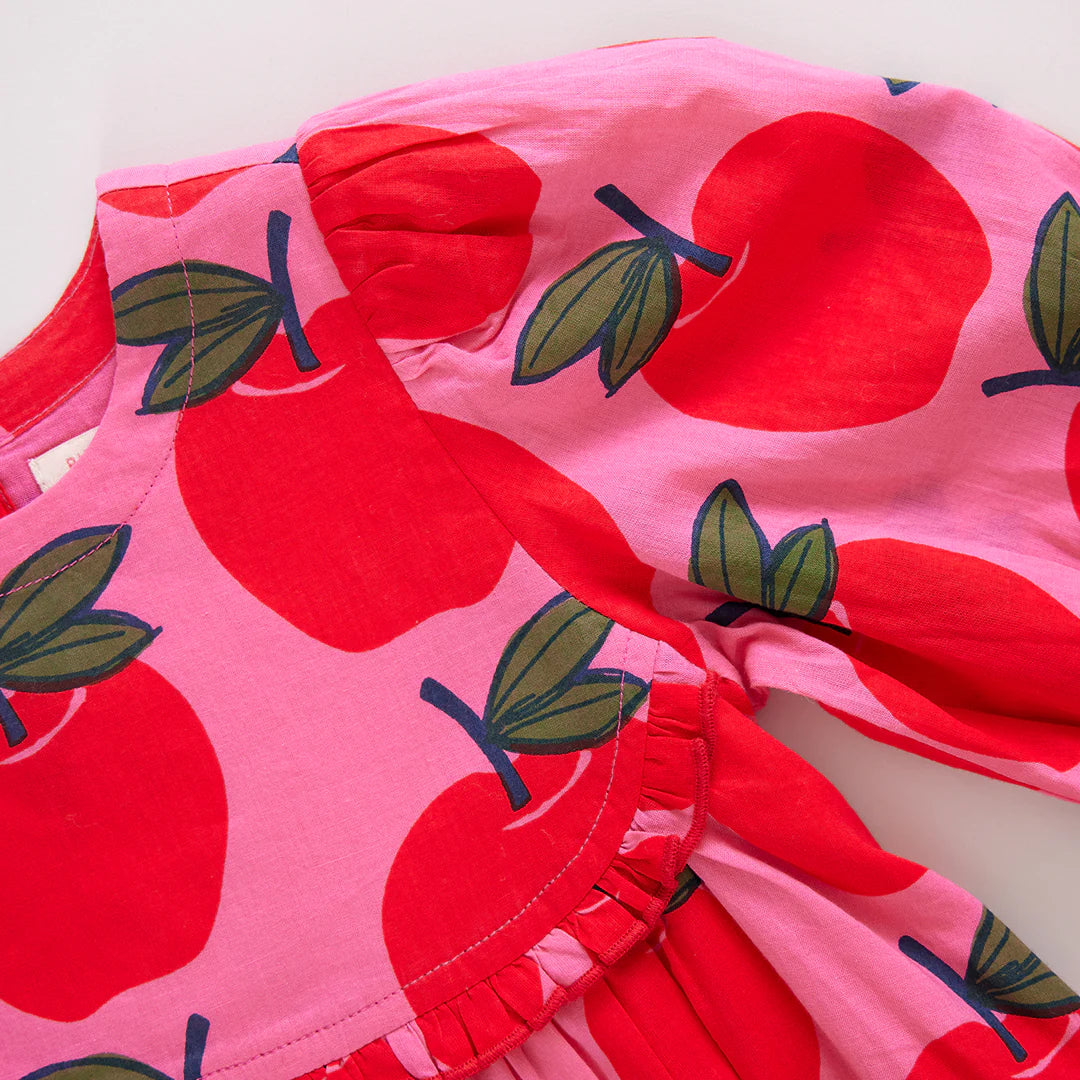 Rowan Dress - Pink Apples