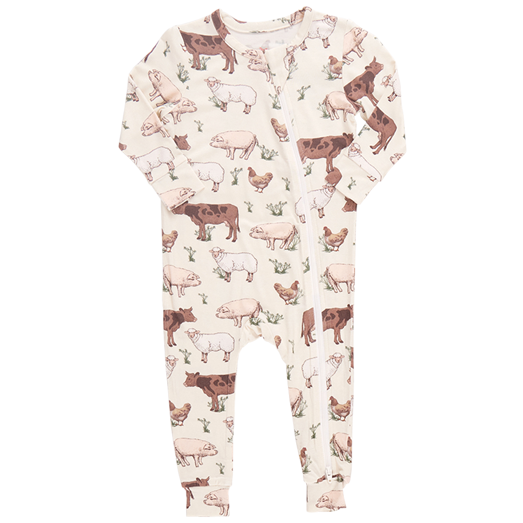 Zippered Romper - Farm Life