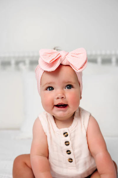 Cable Knit Headband - Baby Pink