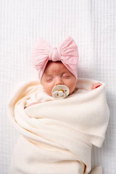 Cable Knit Headband - Baby Pink