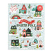 Pippi Post 500 piece holiday jigsaw puzzle featuring an illustrated North Pole village with Santa's workshop candy cane forest snowy homes and festive characters