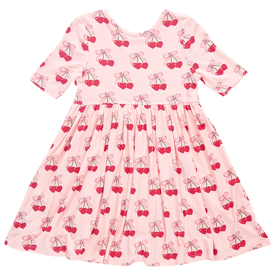 Bamboo Steph Dress - Cherry Hearts