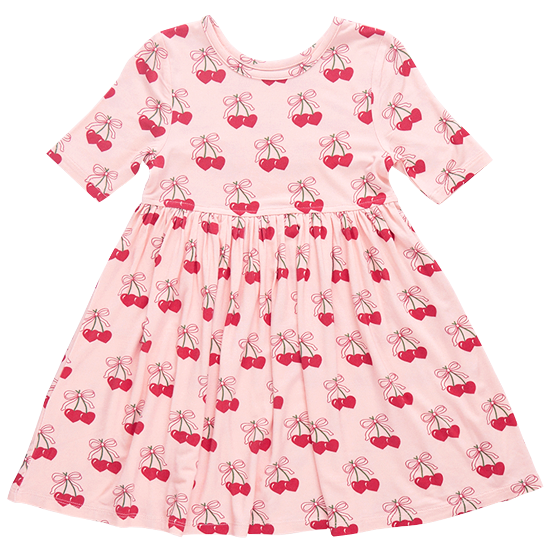 Bamboo Steph Dress - Cherry Hearts