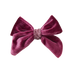 raspberry colored velour hairbow with clip