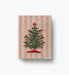 Rifle Paper Co embroidered Christmas tree photo album with pink and cream striped bookcloth cover gold accents and brass corner protectors