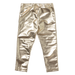 back of gold metallic leggings