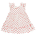 ivory ruffle sleeveless dress with pink and red paper hearts print