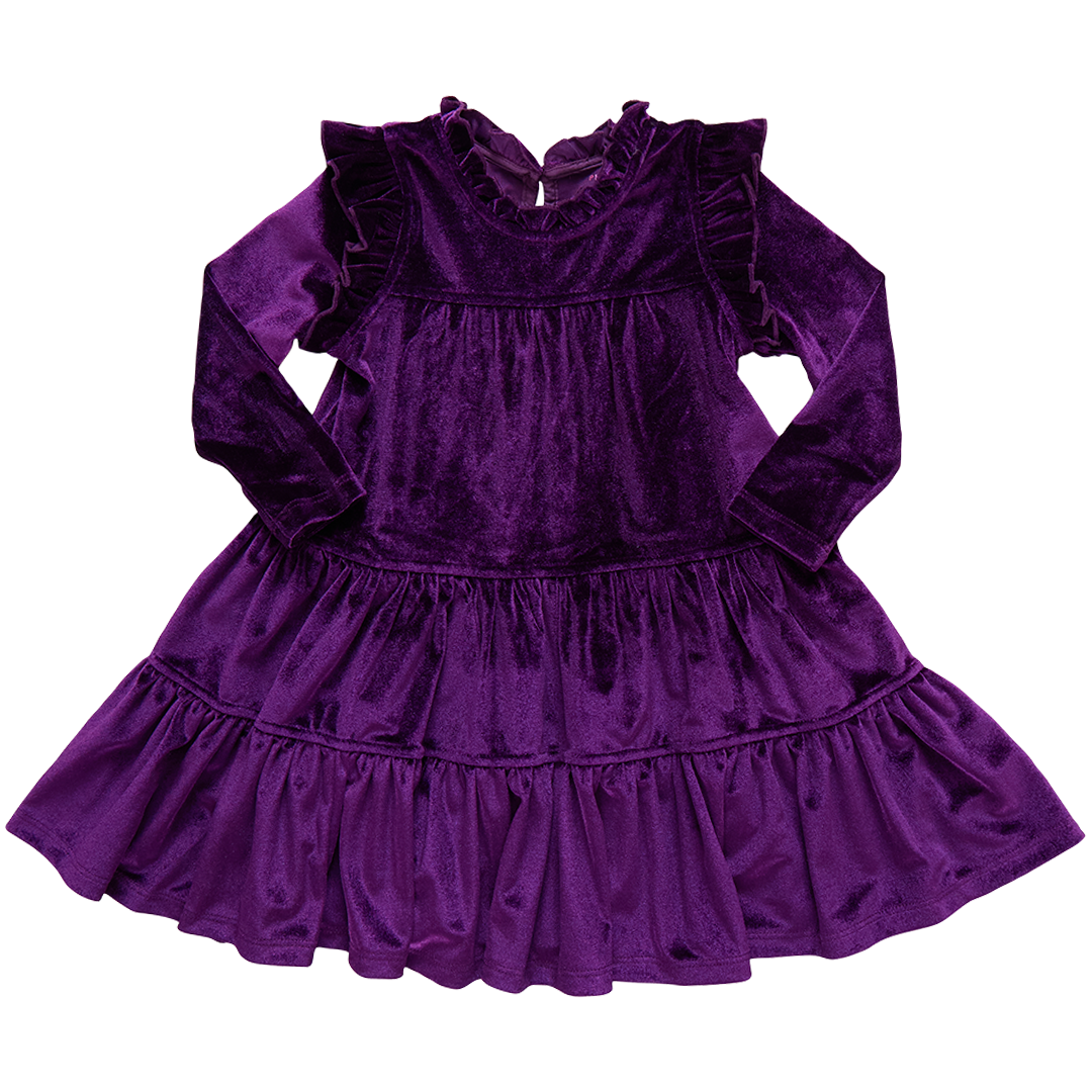 Velour Kalani Dress - Plum