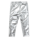 back of silver metallic leggings