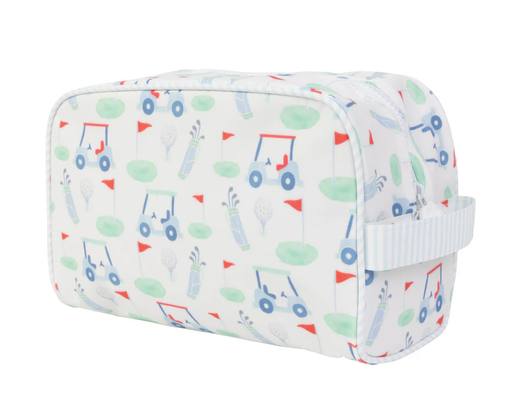 Dopp Kit with golf pattern on a white background