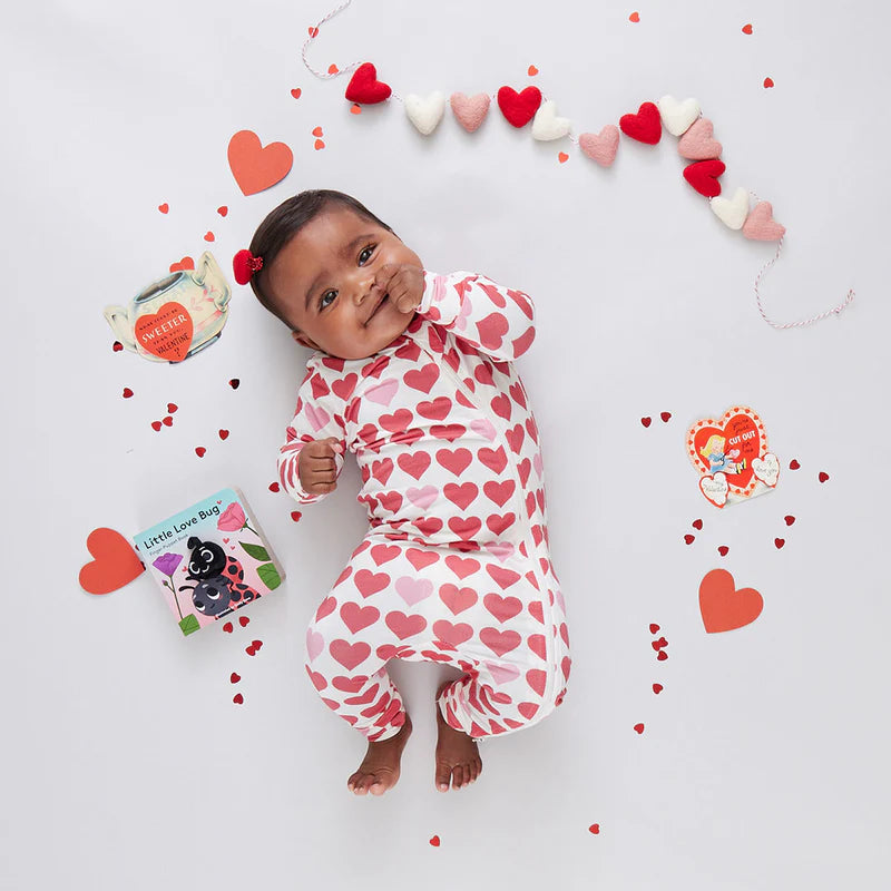 Zippered Romper - Tiny Hearts