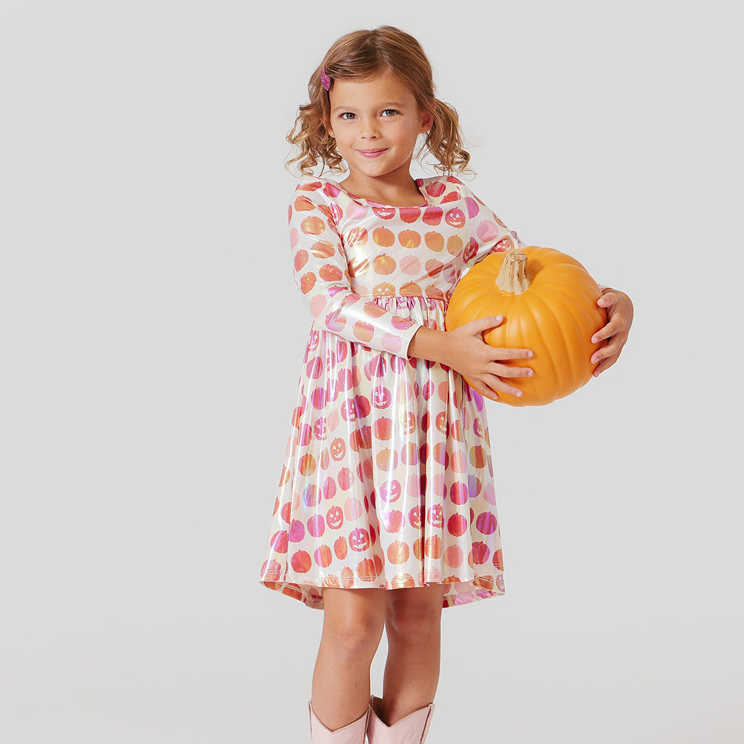 Steph Lame Dress - Pumpkins