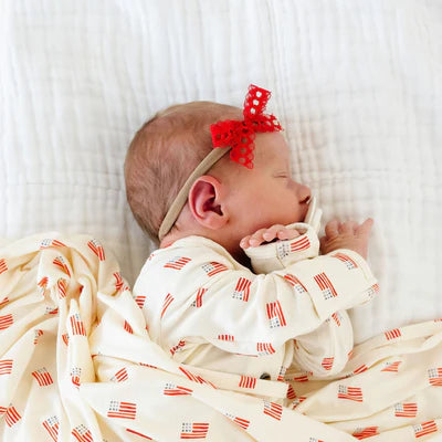 Headband - Mini Red Lace Bow