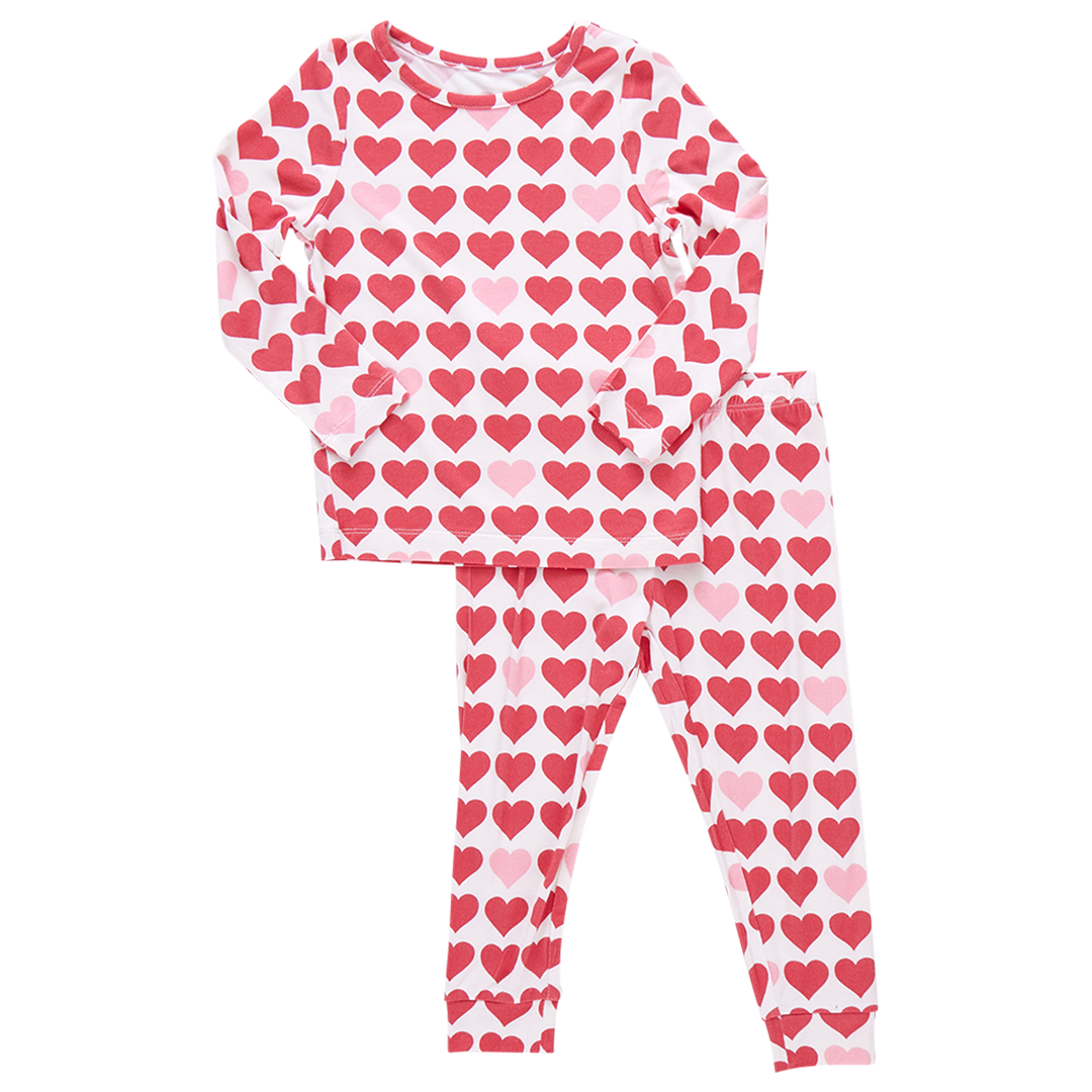 Loungewear Set - Pink and Red Hearts