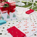 quilted white placemats with vintage santa print
