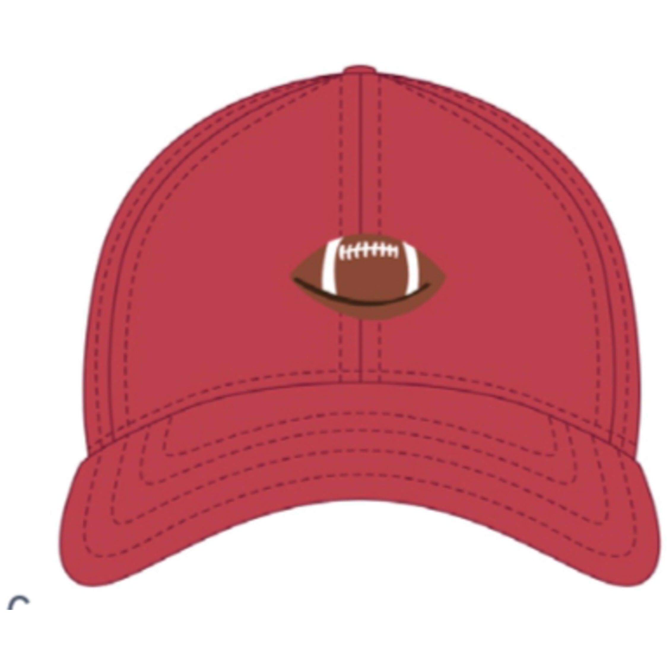 Baseball Hat - Football on Weathered Red
