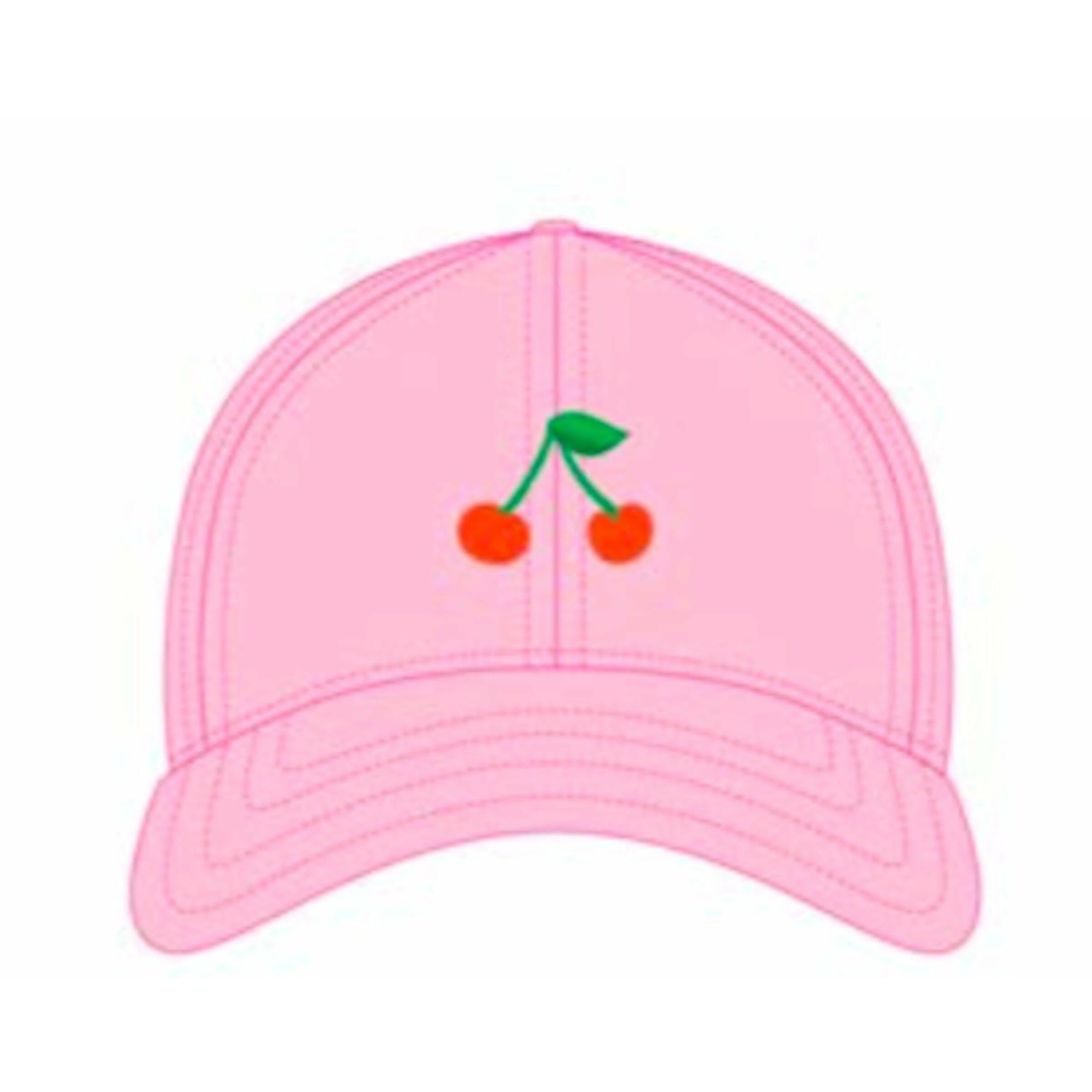 Baseball Hat - Cherries on Light Pink