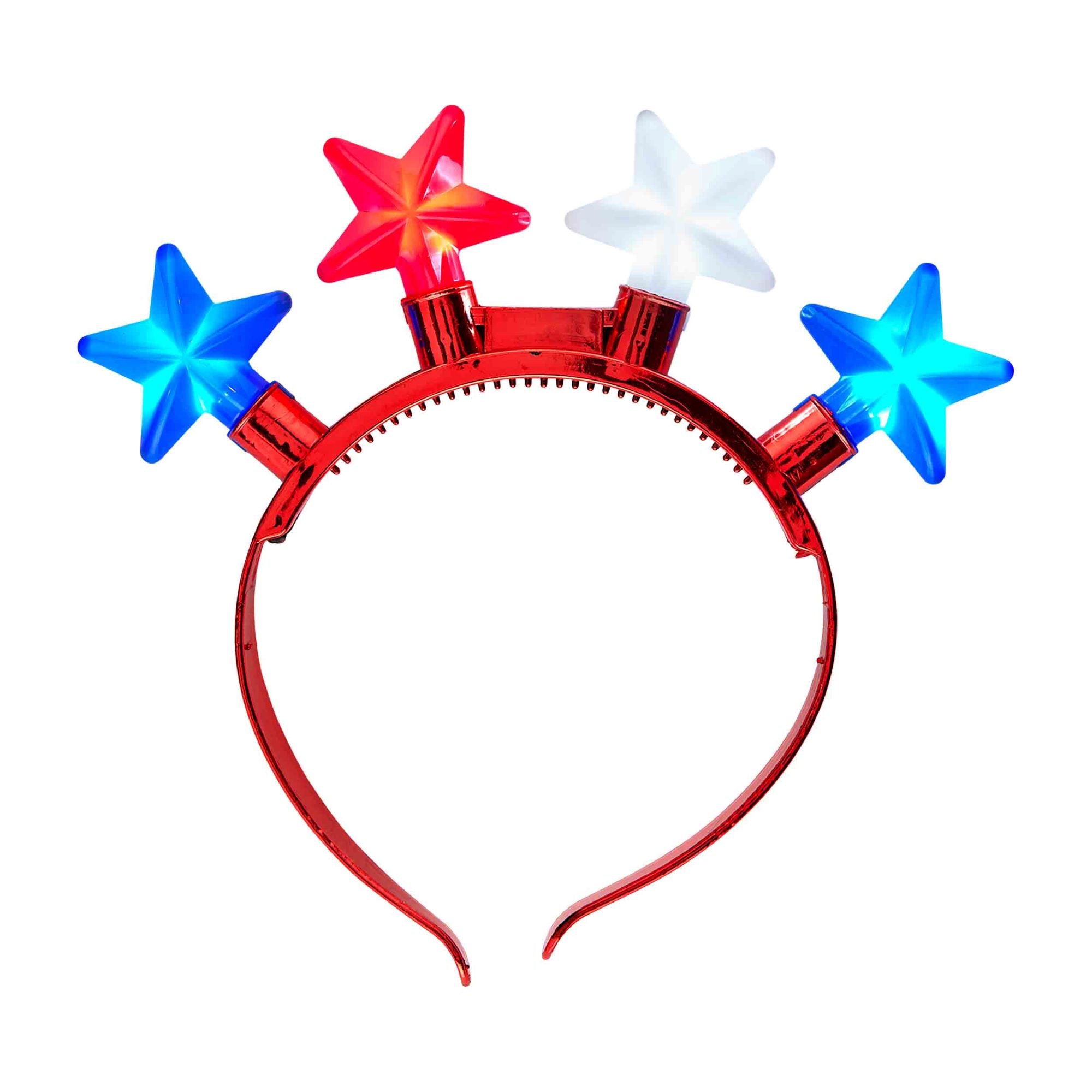 Light Up Star Headband - Red