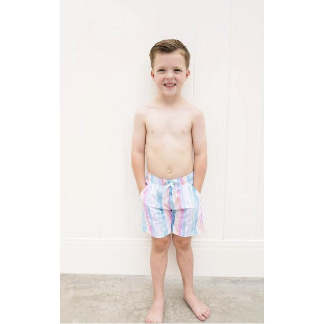 Swim Shorts - Watercolor Stripe