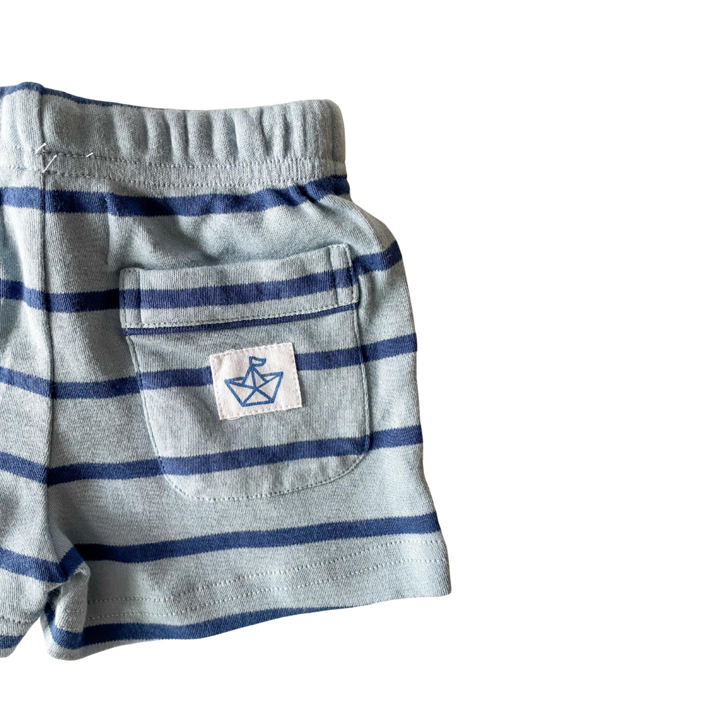 Knit Shorts - Blue Stripes