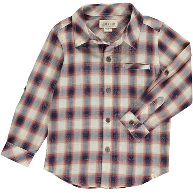 Atwood Woven Shirt - Navy/Red/Cream Plaid - Collins & Conley