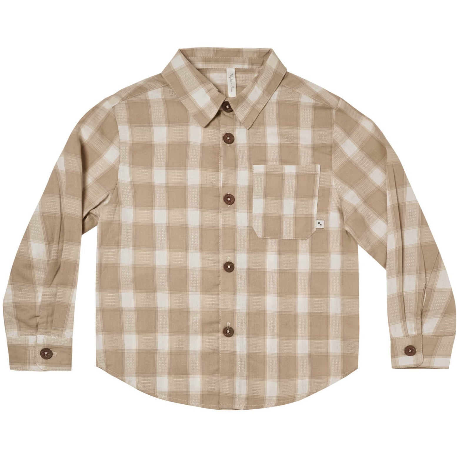 Collared LS Shirt - Putty Plaid - Collins & Conley
