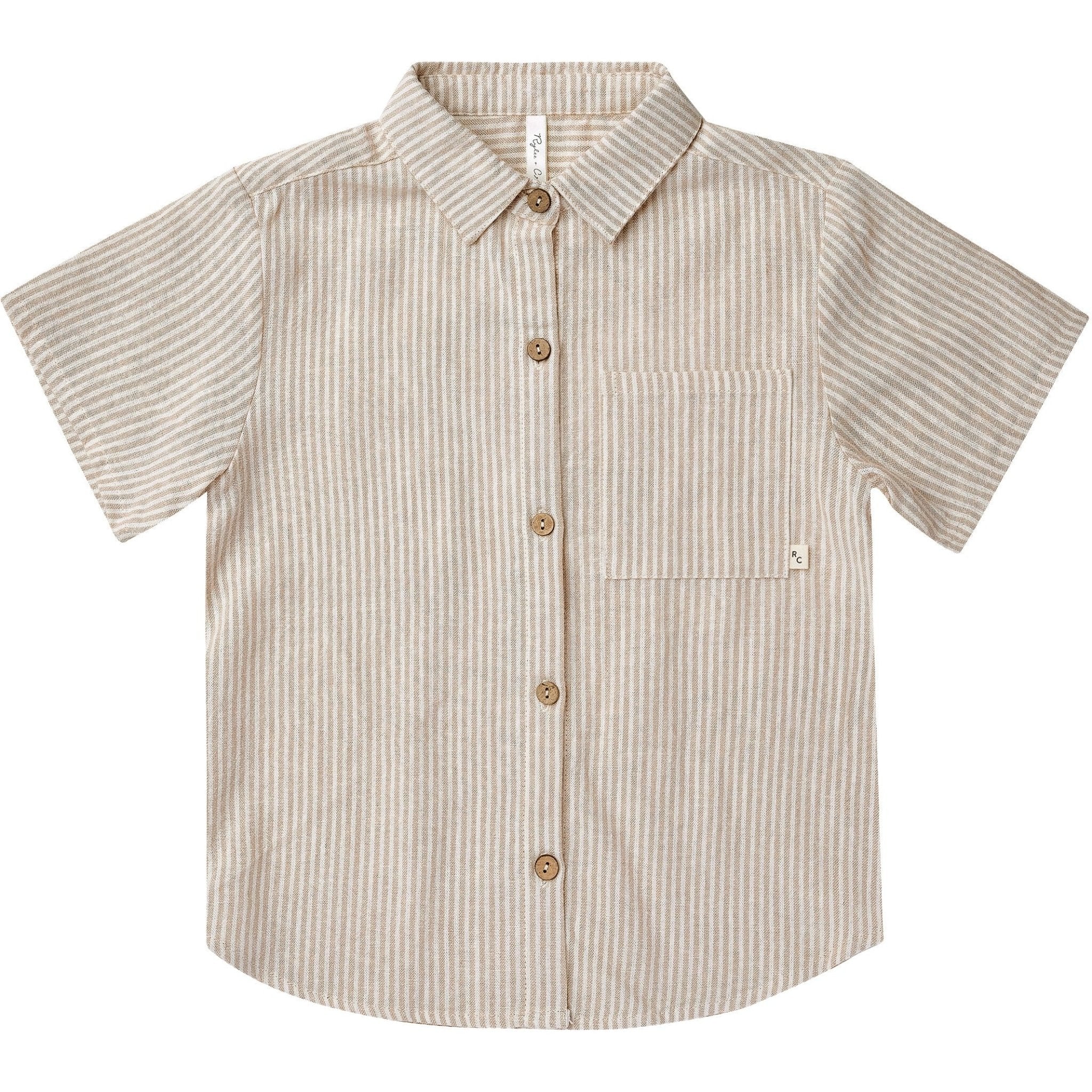 Collared SS Shirt - Sand Stripe - Collins & Conley