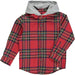 Dyer Hooded Woven Shirt - Red/Green Plaid - Collins & Conley