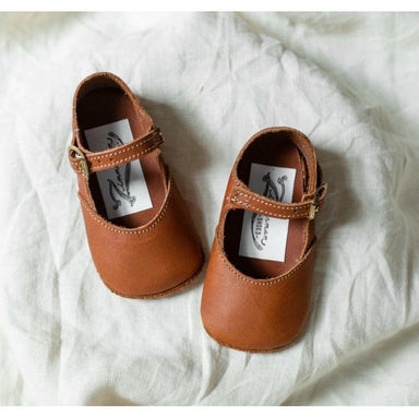 Girl Shoes - Soft Soled Mary Jane - Chestnut - Collins & Conley