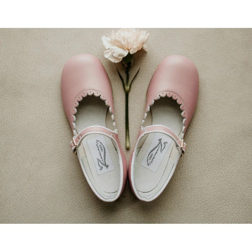 Scalloped Mary Jane - Blush Pink Collins & Conley Scalloped Mary Jane - Blush Pink Collins & Conley