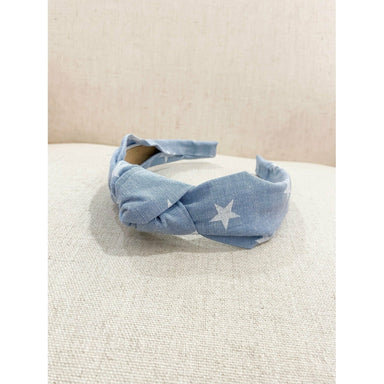 Knotted Headband - Blue with White Stars - Collins & Conley