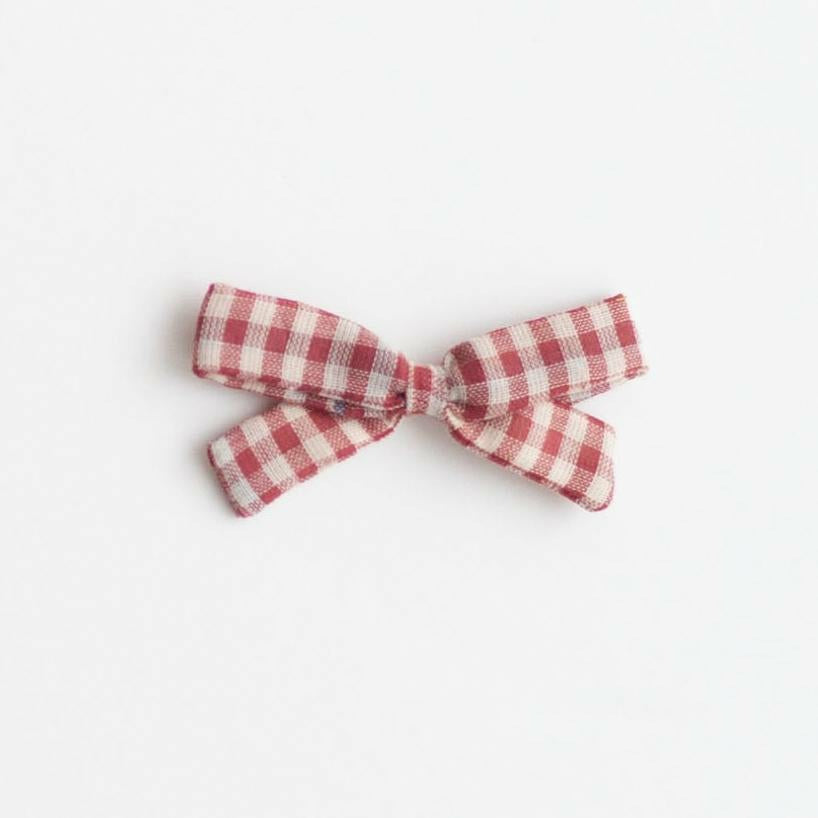 Little Bow Headband - Red Chex - Collins & Conley