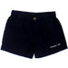 navy elastic waist shorts with button 