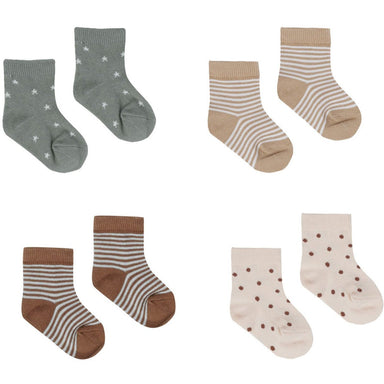 Printed Socks - Latte Stripe, Stars, Dots, Stripe - Collins & Conley