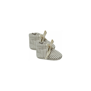 Ribbed Baby Booties - Fern Stripe - Collins & Conley