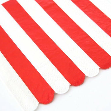 Shiny Red Stripe Small Napkin - Collins & Conley