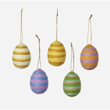 Striped Wool Egg Ornament - Collins & Conley