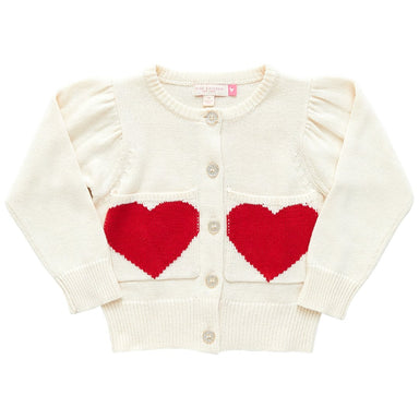 Sweater - Cream Heart Pocket - Collins & Conley