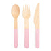 Wooden Cutlery Set - Pink - Collins & Conley