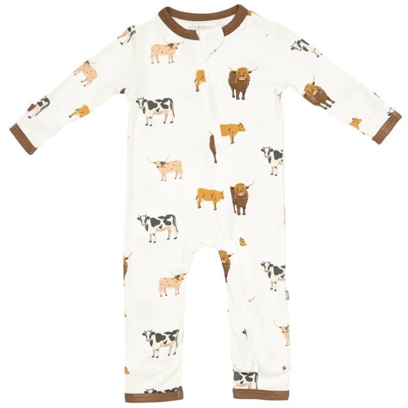 Zippered Romper - Moo - Collins & Conley